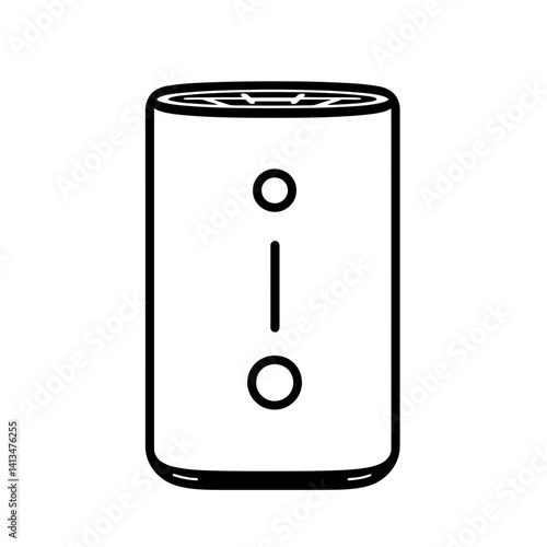 Minimalist air purifier design featuring a simple line icon representation