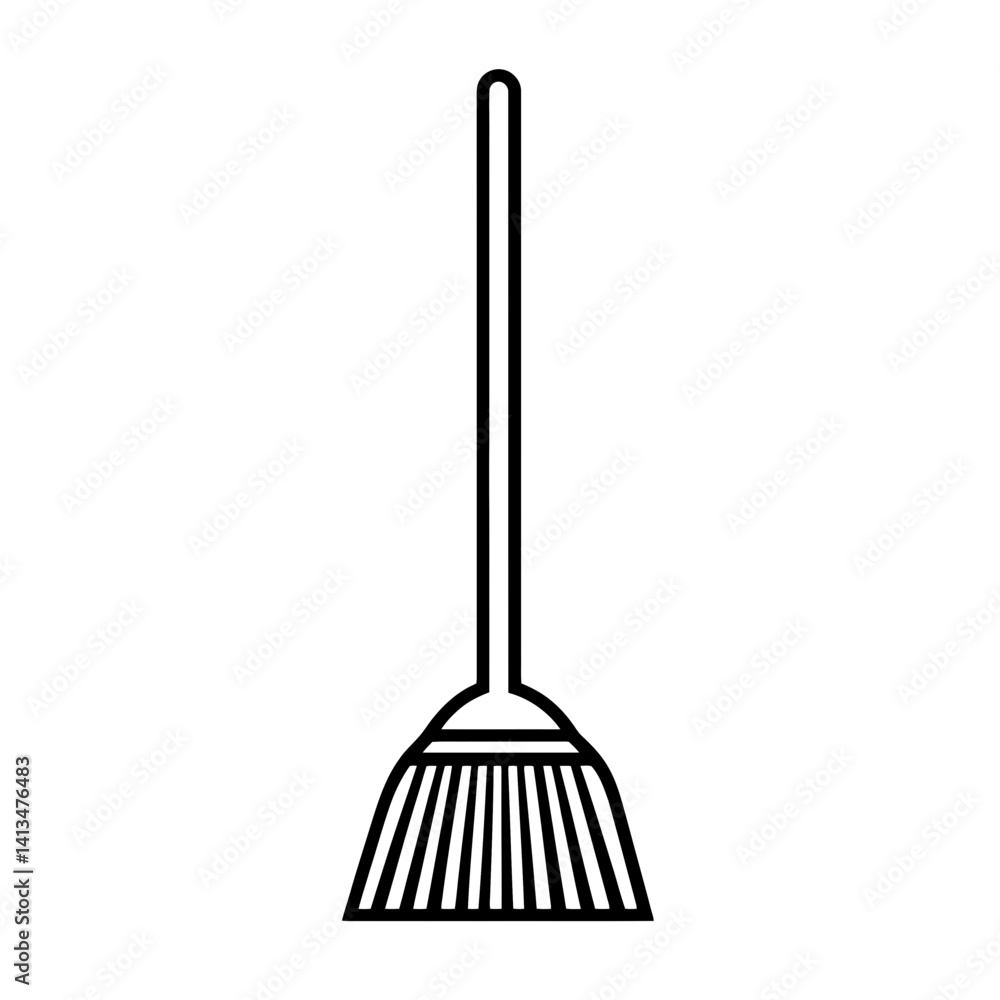 Minimalist dustpan icon designed with a single continuous line for artistic simplicity and clarity Minimalist dustpan icon designed with a single continuous line for artistic simplicity and clarity