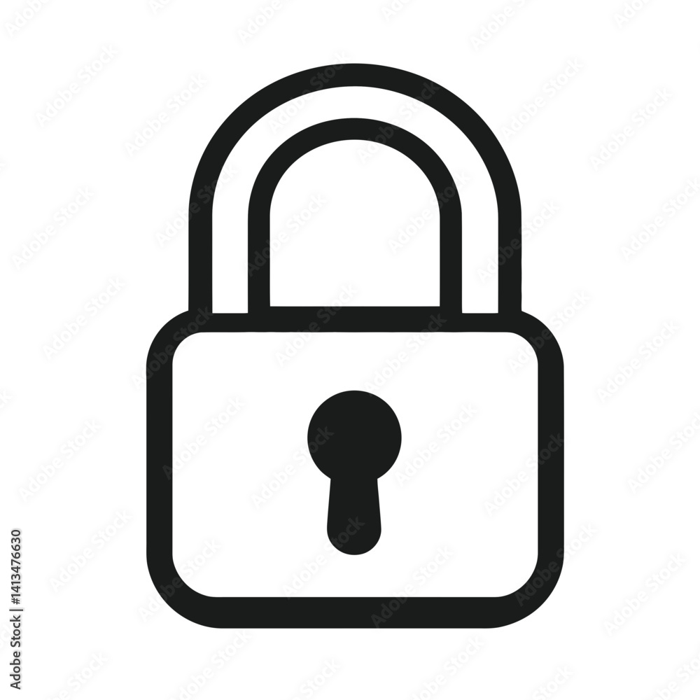 Open lock minimalist icon representing security and accessibility in modern design Open lock minimalist icon representing security and accessibility in modern design
