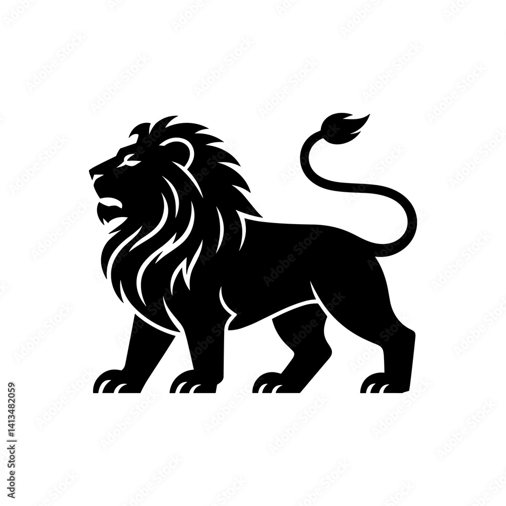 Lion head vector logo, Wild roaring lion king head tattoo set, Front and side view predator face, full lions heads icon black and white ink sketch silhouettes design, Eps, Ai, Svg format Lion head vector logo, Wild roaring lion king head tattoo set, Front and side view predator face, full lions heads icon black and white ink sketch silhouettes design, Eps, Ai, Svg format