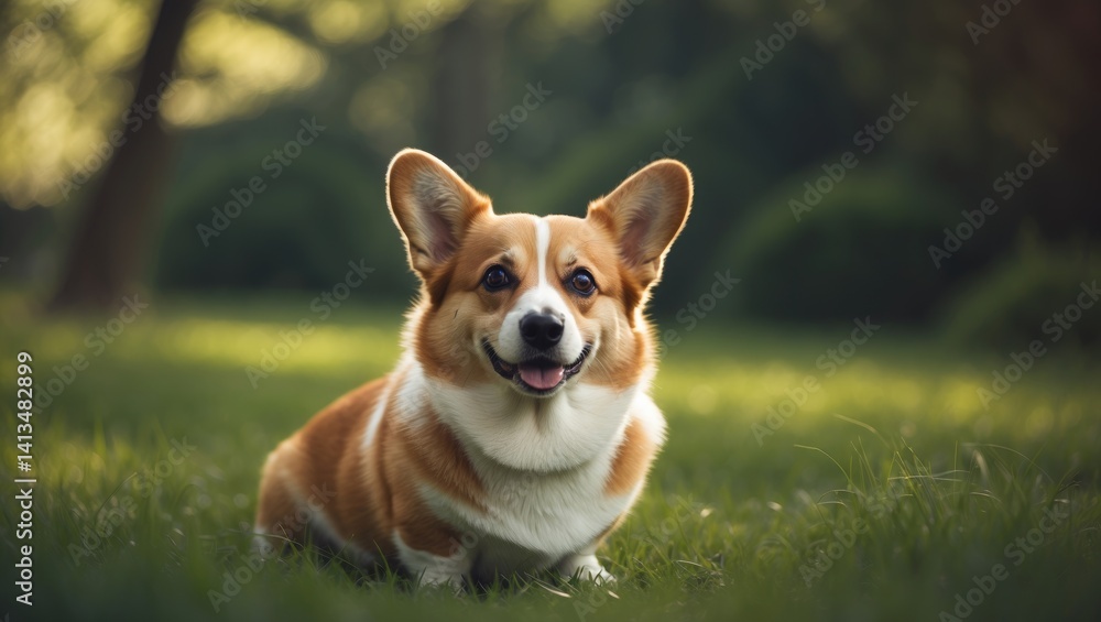 Delighted dog showcasing a smiling face Delighted dog showcasing a smiling face