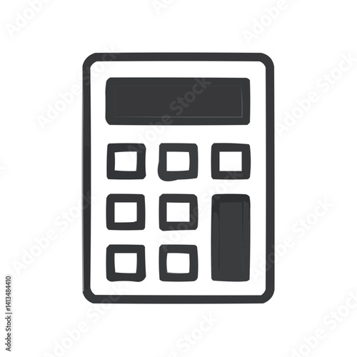 Minimalist line icon of calculator with display and buttons