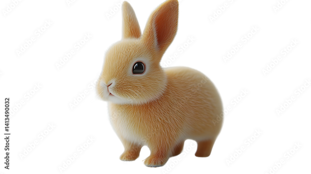 Obraz premium Adorable Fluffy Bunny Rabbit with Soft Fur and Expressive Eyes Perfect for Easter Nature and