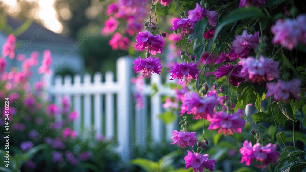 Obraz premium A detailed view of flowers flourishing exquisitely.