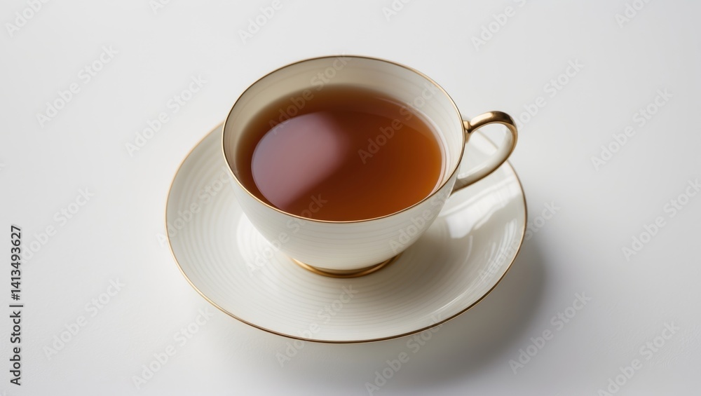 Savory tea in a cup on a white surface Savory tea in a cup on a white surface