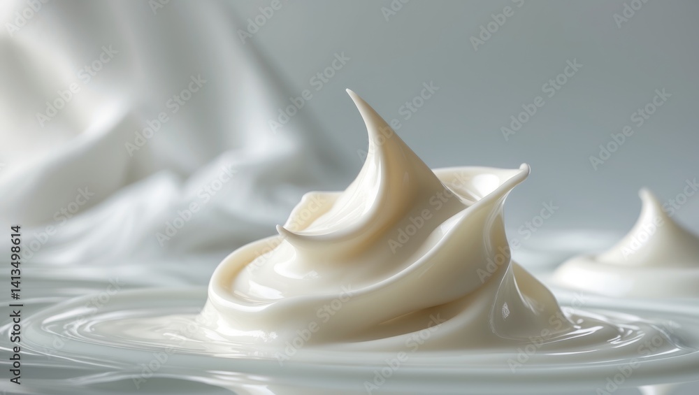 Texture of pure white cream as a background featuring hand wash creamy soap and organic items