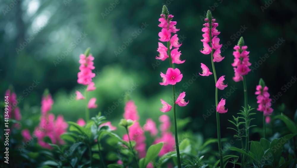 Obraz premium Pink blooms of the plant.