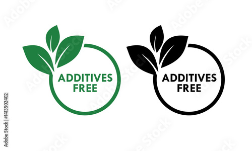 Additives free logo template illustration. Vector logo skincare cosmetic or skin and health safe product with no paraben package design