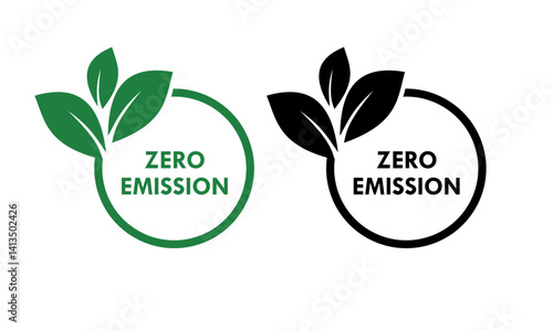 Zero emission logo template illustration. suitable for industry, eco, medical, pollution, automobile
