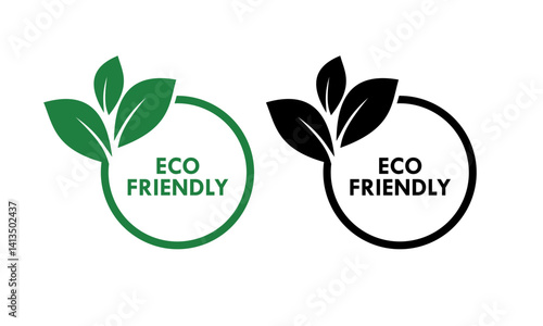 Eco friendly design logo template illustration