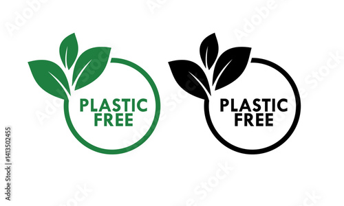 Plastice free design logo template illustration