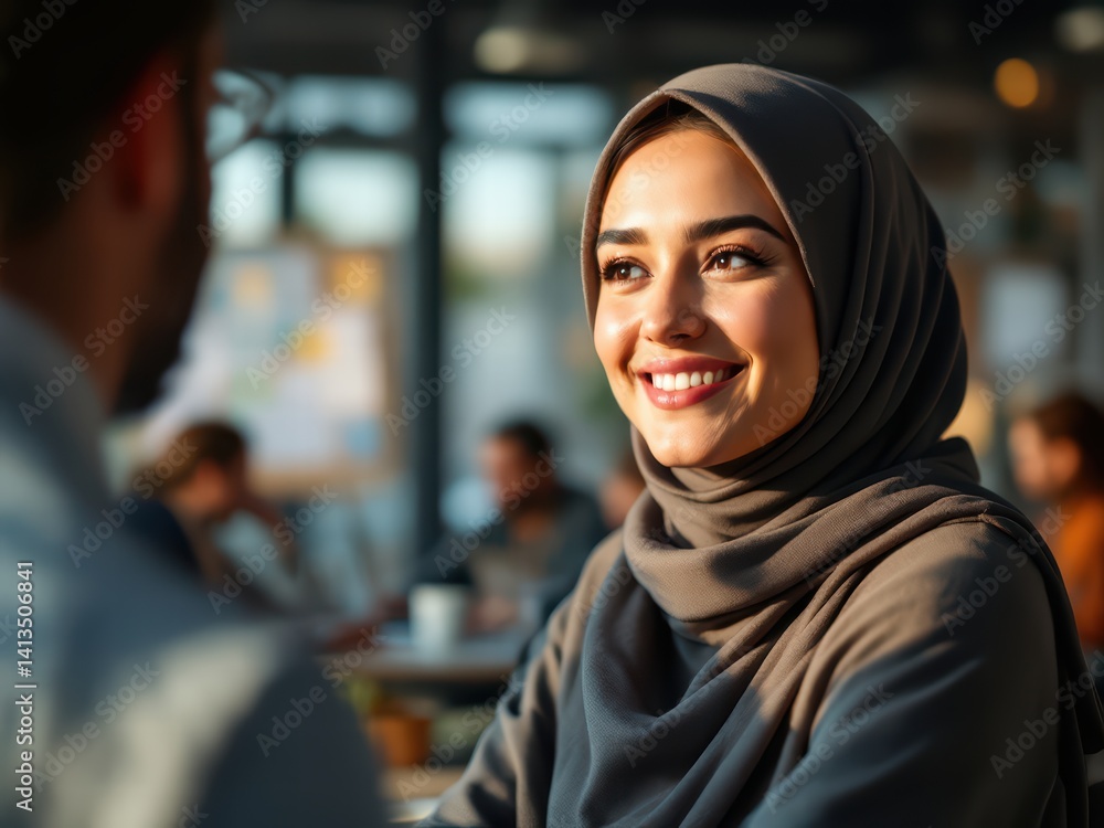 Smiling Office Woman in Stylish Attire Smiling Office Woman in Stylish Attire