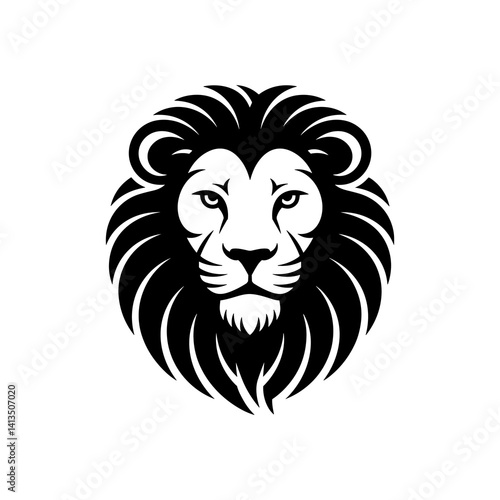 Lion head vector logo, Wild roaring lion king head tattoo set, Front and side view predator face, minimal lions heads icon black and white ink sketch silhouettes design, Eps, Ai, Svg format