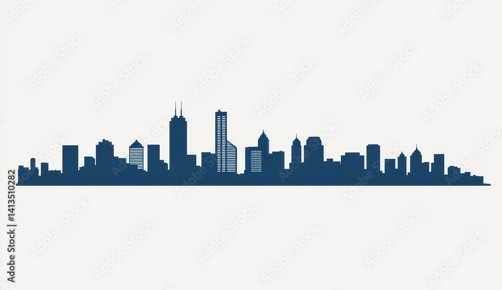 Naklejka premium City skyline silhouette
