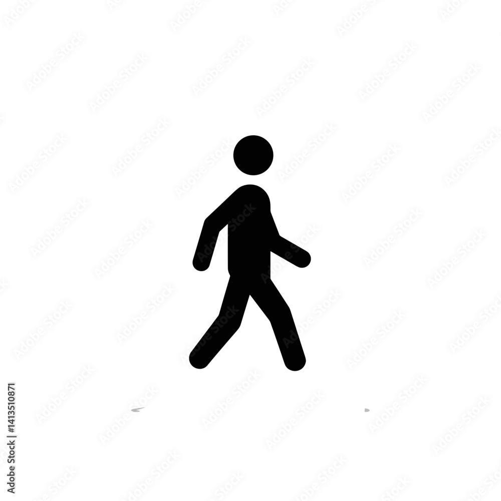 Walking figure icon on a white background Walking figure icon on a white background