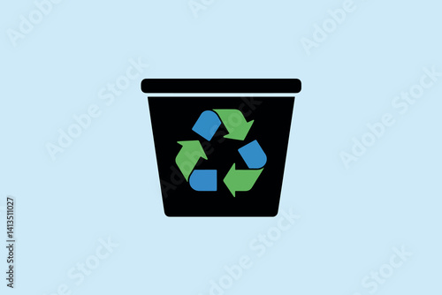Obraz na płótnie Recycling bin with recycling symbol, environment concept w salonie