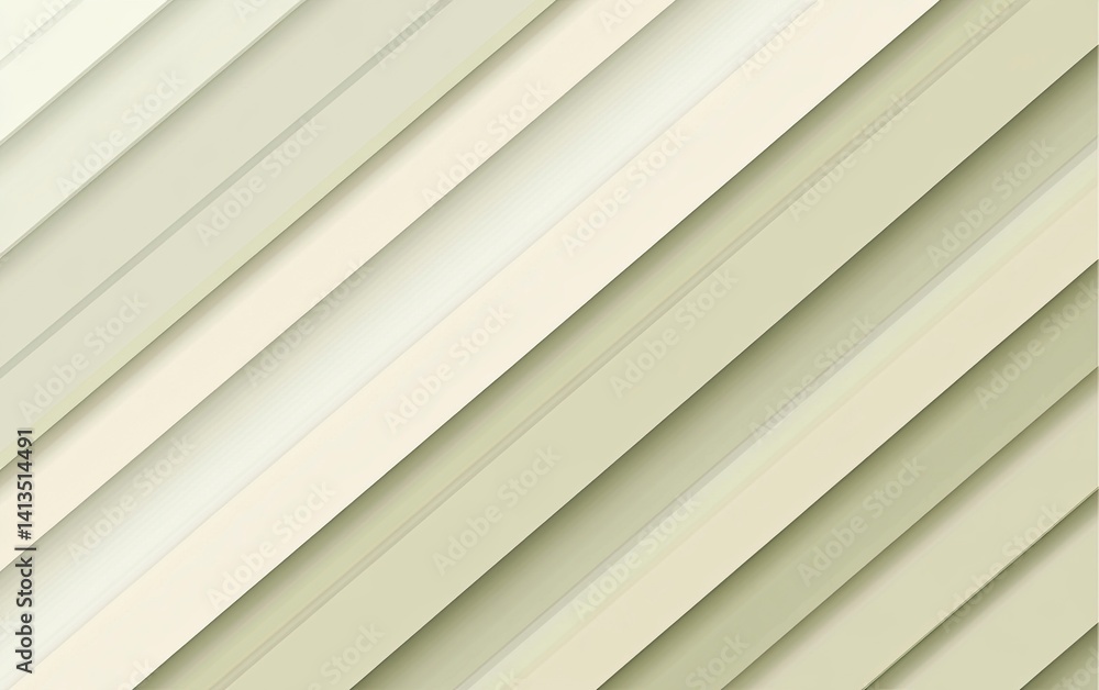 Fototapeta premium A background of diagonal lines in shades of light green and beige, creating an elegant gradient effect. The lines have soft edges for contrast with the background color, providing a modern aesthetic t