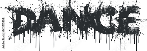 A bold and artistic representation of the word dance with a graffiti style and dripping effect.