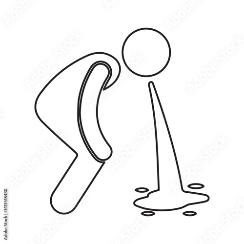 vomiting line icon