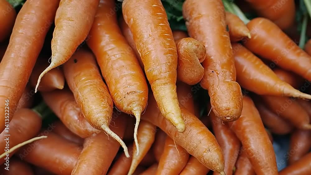 A Vibrant Close-Up of Freshly Harvested Carrots Displaying Rich Orange Textures A Vibrant Close-Up of Freshly Harvested Carrots Displaying Rich Orange Textures