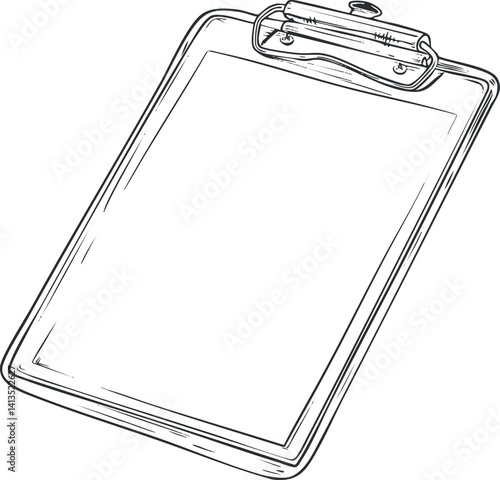 An empty clipboard illustration ideal for note-taking and organization in office or school settings.