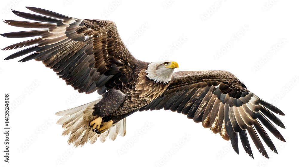 Fototapeta premium Majestic Sea Eagle (White Tailed Eagle) Haliaeetus Albicilla in Flight Close-up