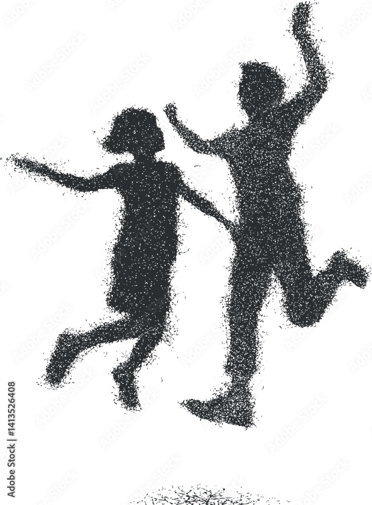 Children jumping joyfully in silhouette, capturing the essence of play and freedom outdoors. Children jumping joyfully in silhouette, capturing the essence of play and freedom outdoors.