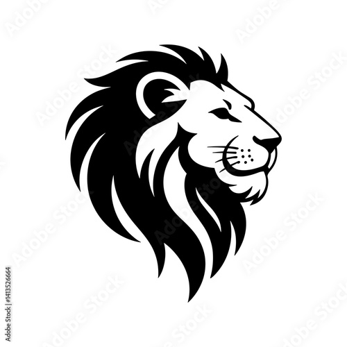 Wallpaper Mural Lion head vector logo, Wild roaring lion king head tattoo set, Front and side view predator face, minimal lions heads icon black and white ink sketch silhouettes design, Eps, Ai, Svg format Torontodigital.ca