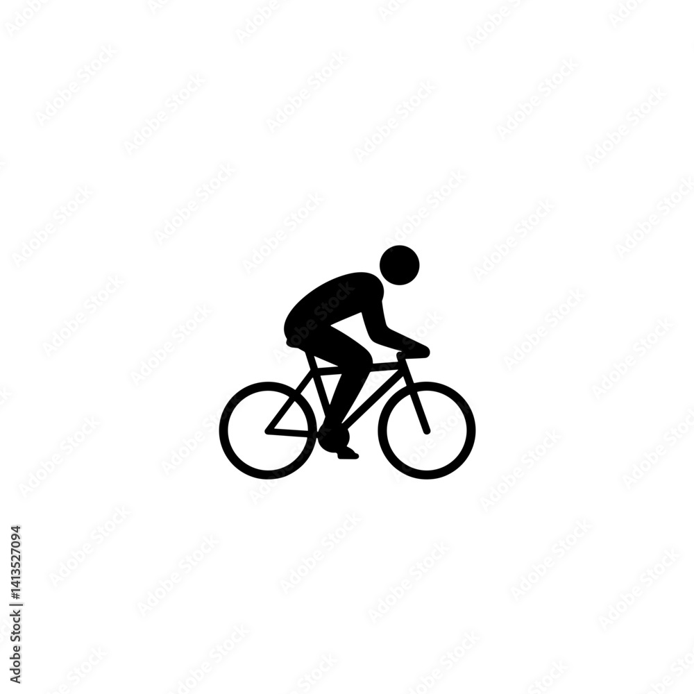 Silhouette of a cyclist riding a bicycle on a plain background Silhouette of a cyclist riding a bicycle on a plain background