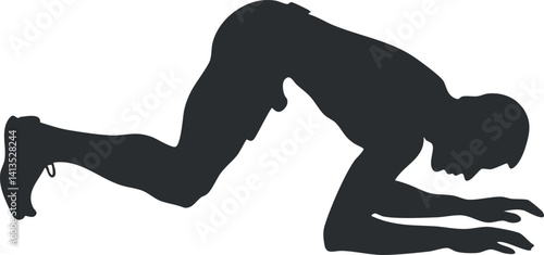 Silhouette of a male athlete in motion demonstrating speed and athleticism during a workout.