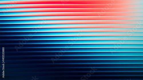 Futuristic neon gradient pattern with horizontal glowing lines blending smooth and radiant colors. Minimalistic abstract dark background perfect for creative digital tech designs. Vector illustration