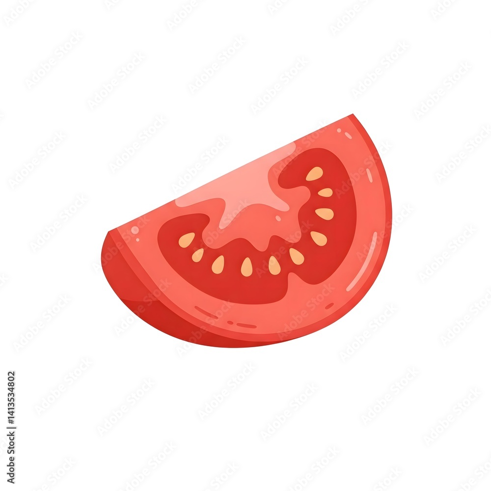 A juicy slice of fresh, red tomato A juicy slice of fresh, red tomato