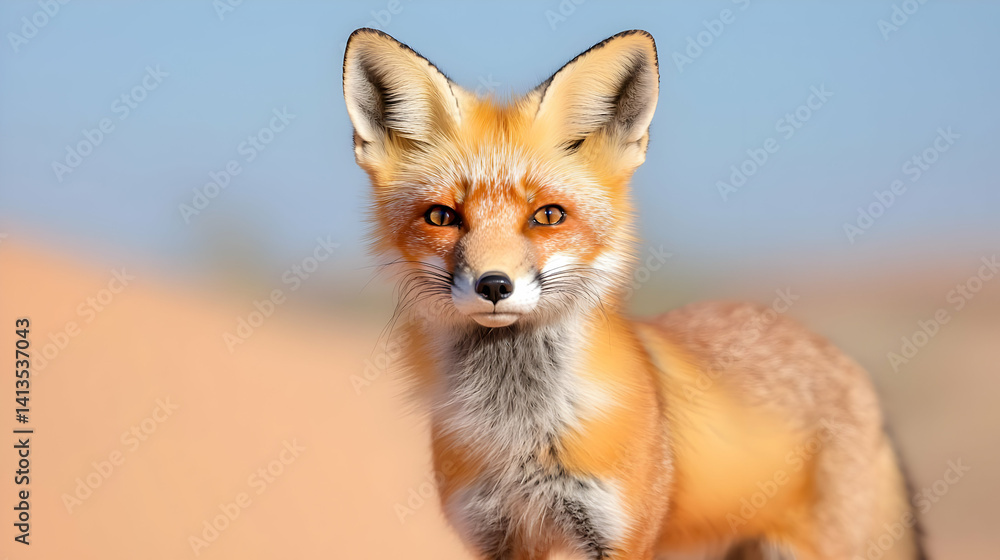 Obraz premium Red fox in desert wildlife nature photography image