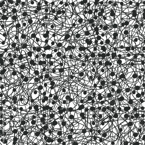 The dense texture is filled with stripes and large dots. Simulation of a concentration of spores, fungi or plants with seeds.
