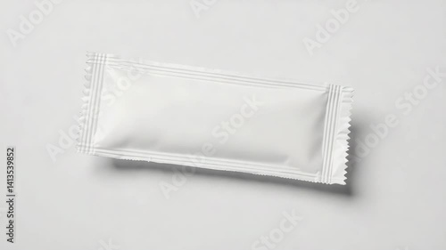 Isolated White Sachet Mockup on Clean Background - Packaging Template Design for Small Product Sample