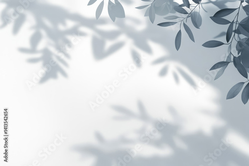 minimalistic light background with blurred foliage shadow on a white wall. beautiful background for presentation.