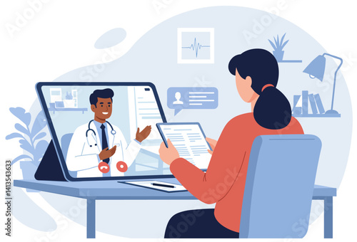 Telemedicine Consultation: Woman Having an Online Doctor Appointment