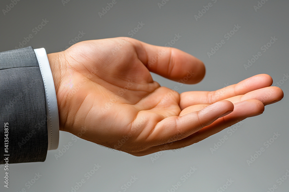 Obraz premium A man's hand is shown with a white background
