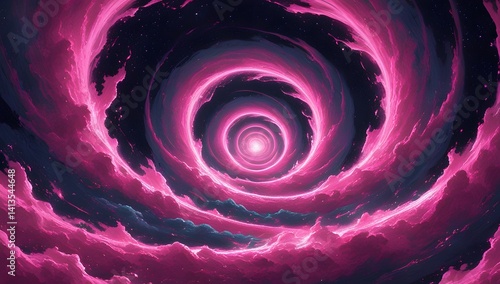 Obraz na płótnie Digital Artwork: Pink Cloud Vortex w salonie