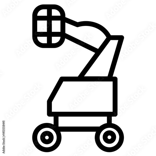 Boomlift Crane Elevator Line Icon