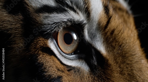 Tiger Eyes Closeup Intense Green Gaze, Wild Fur Pattern and Facial Markings, Jungle Predator Macro Portrait, Expressive Big Cat Focus, Nature Power in Detail