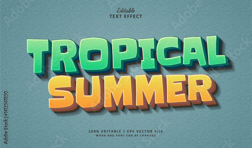 Tropical Summer Editable Text Effect Style Vintage