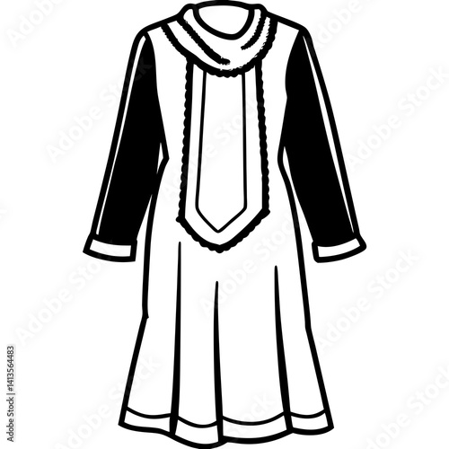 Minimal Salwar Kameez Vector Illustration on White Background