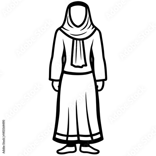 Minimal Salwar Kameez Vector Illustration on White Background