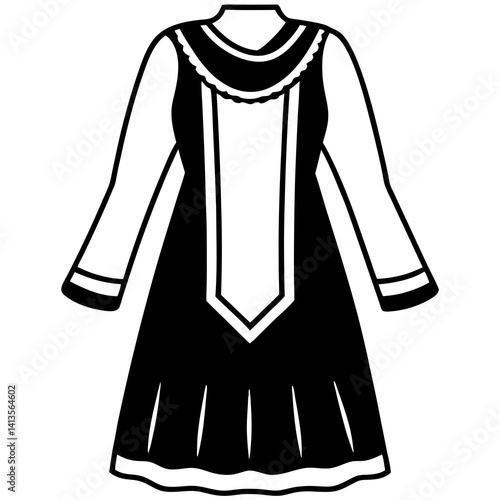 Minimal Salwar Kameez Vector Illustration on White Background
