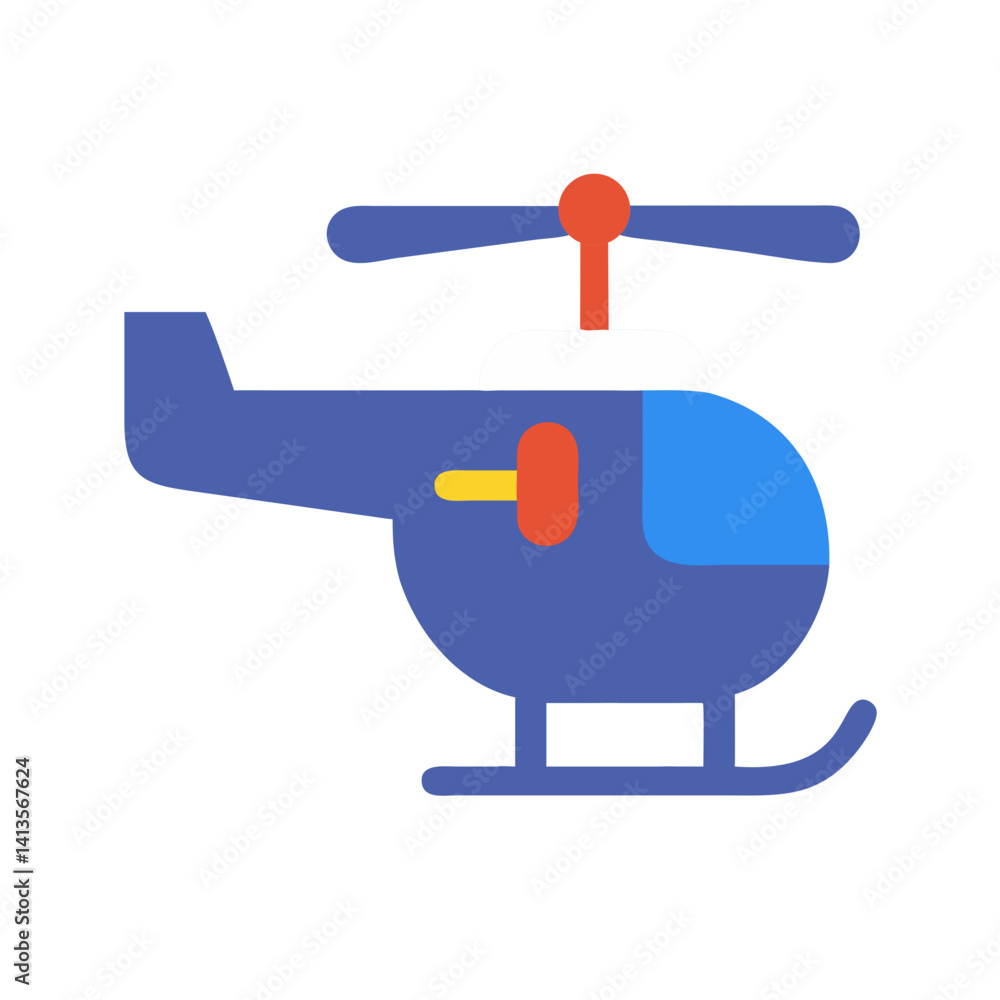 Obraz premium Helicopter icon in flat design with vibrant colors 