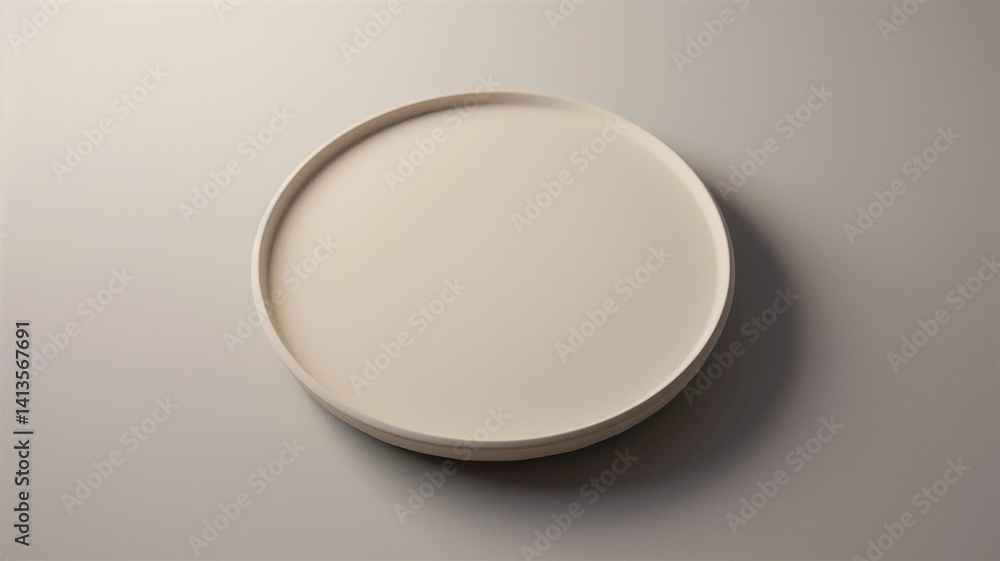 Photorealistic image of a ceramic snack tracker coaster in a clean isolated environment Photorealistic image of a ceramic snack tracker coaster in a clean isolated environment