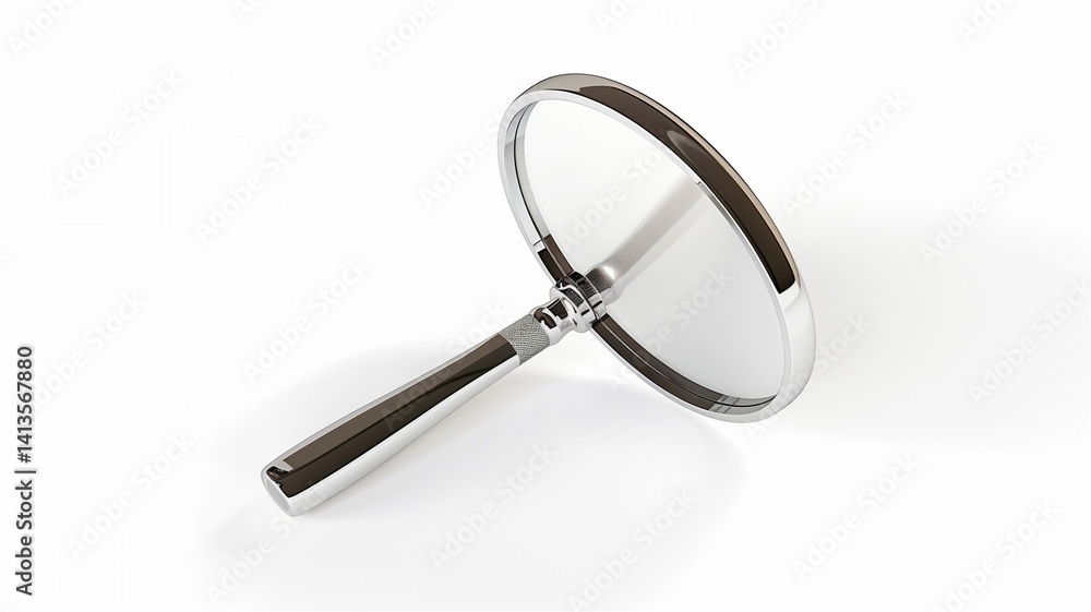 Photorealistic image of a ceramic hand mirror with temperature setting on a white background Photorealistic image of a ceramic hand mirror with temperature setting on a white background