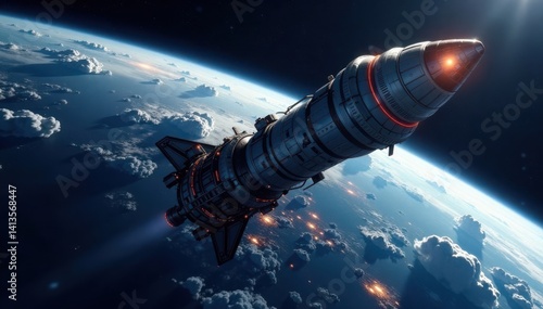 Wallpaper Mural Spacecraft in orbit around Earth , , planet earth Torontodigital.ca