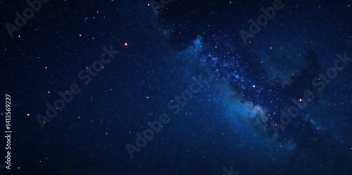 starry night sky with sparkling stars on dark black background , celestial beauty, galaxy